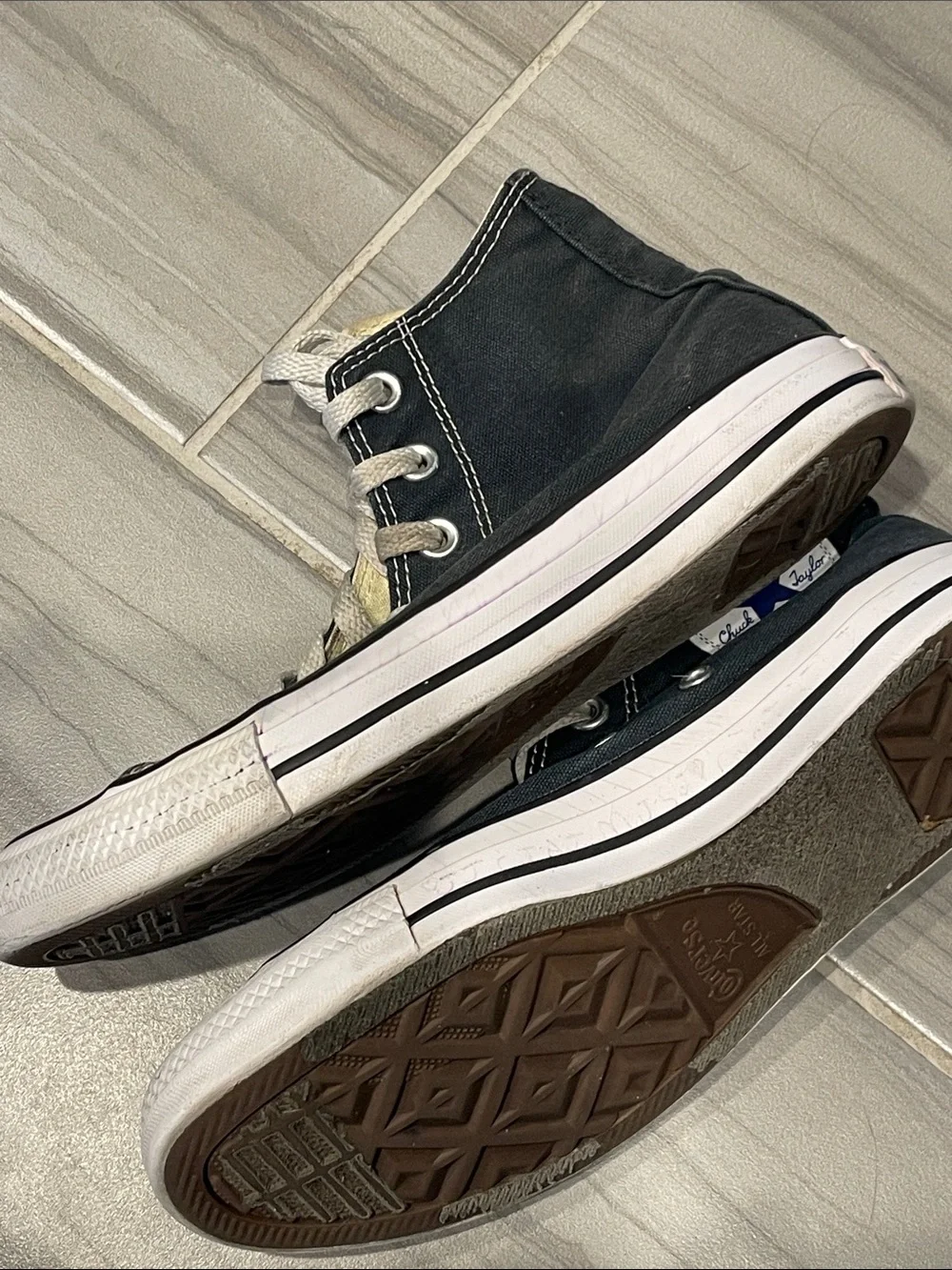 Converse Black and White High-Top Canvas Sneakers - Men's